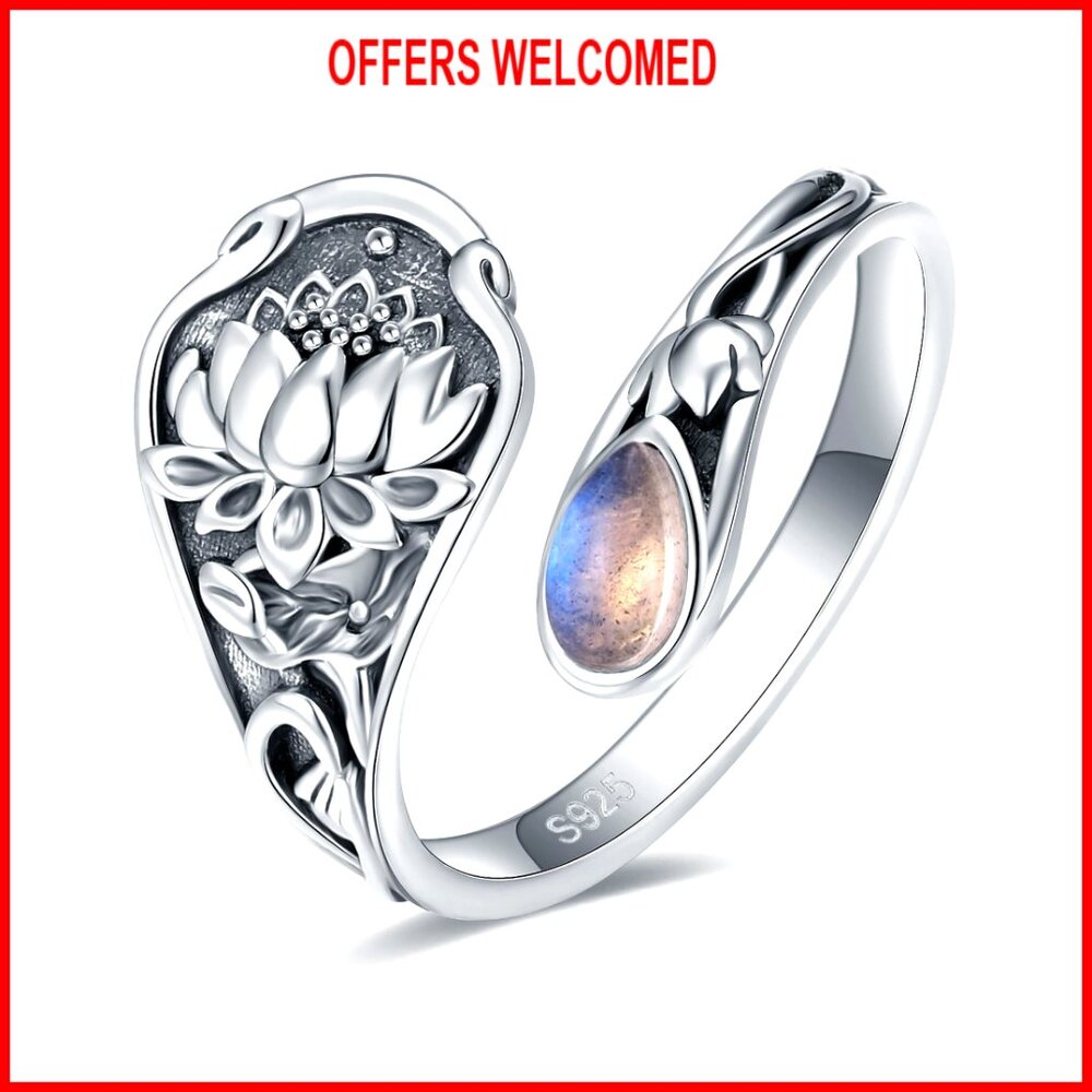 Adjustable Sterling Silver Dragonfly Turquoise Wr… - image 1